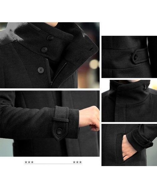 STORES.jp（ストアーズドットジェーピー）の「スタンドカラーコート★ハイセンス★3色★ジップ付き【送料無料】（チェスターコート・メンズ・その他）」の5枚目の写真