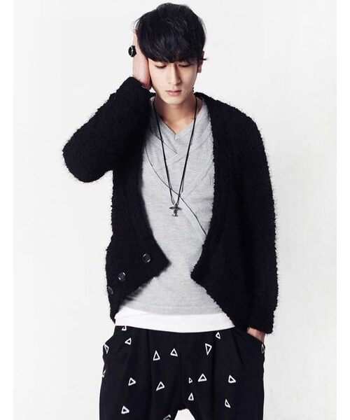 STORES.jp（ストアーズドットジェーピー）の「モヘアニットカーディガン★2色★フワフワ着心地抜群★【送料無料】（カーディガン/ボレロ・メンズ・その他）」の5枚目の写真