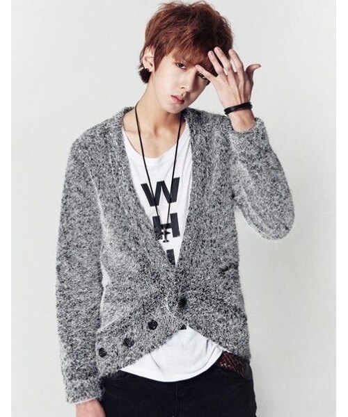 STORES.jp（ストアーズドットジェーピー）の「モヘアニットカーディガン★2色★フワフワ着心地抜群★【送料無料】（カーディガン/ボレロ・メンズ・その他）」の2枚目の写真
