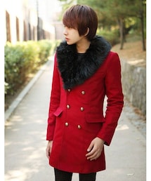 STORES.jp | ロング丈ピーコート★2色★クール★ハイセンス★ファー付き★【送料無料】(スタジャン)