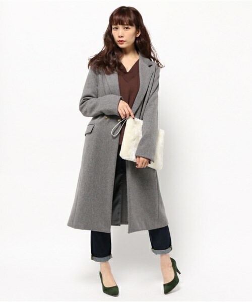 aditional（アディショナル）の「チェスターコート　SUPER120（チェスターコート・レディース・ブラック/グレー・1）」の2枚目の写真