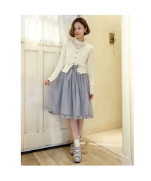 F i.n.t | グログランリボン使いチュールスカート/F&A(スカート)