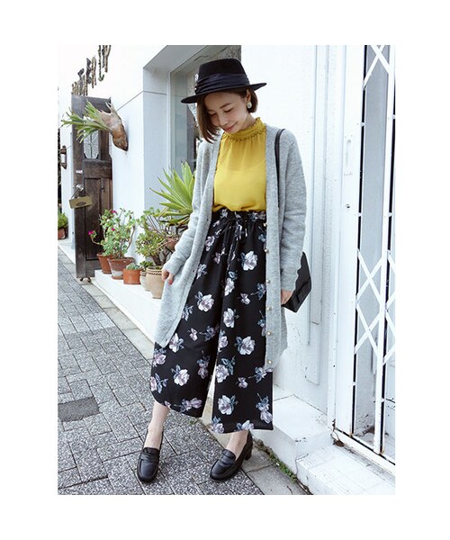 an another angelus(アンアナザーアンジェラス)の「フロントリボンギャザーワイドパンツ/an another angelus(その他パンツ・レディース・その他)」の1枚目の写真