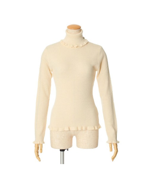 an another angelus（アンアナザーアンジェラス）の「ローズモチーフリブタートル/F&A（ニット/セーター・レディース・その他）」の2枚目の写真