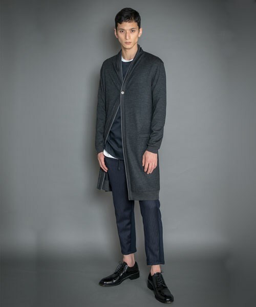 ato（アトウ）の「ウールウォッシャブル天竺 ロングカーディガンコート（カーディガン/ボレロ・メンズ・グレー・46/48）」の2枚目の写真