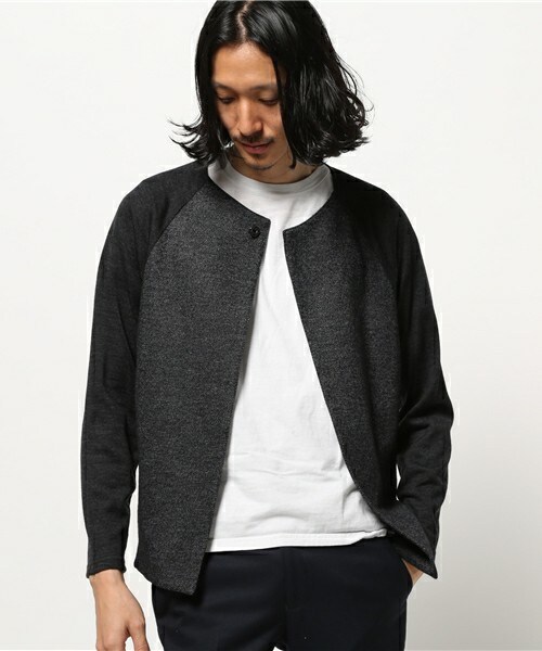 ato（アトウ）の「ウールジャージー カーディガンブルゾン（ブルゾン・メンズ・ダークグレー/ネイビー・44/46/48）」の5枚目の写真