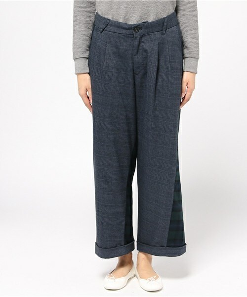 FRAPBOIS（フラボア）の「チェックダイ（その他パンツ・レディース・ブラウン/ネイビー・0/1）」の3枚目の写真