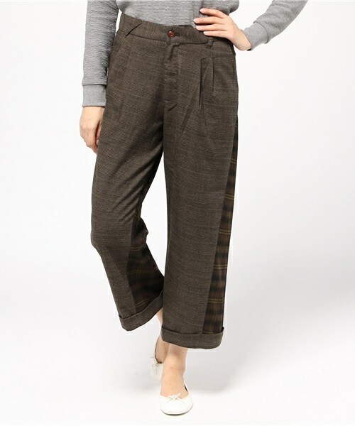 FRAPBOIS（フラボア）の「チェックダイ（その他パンツ・レディース・ブラウン/ネイビー・0/1）」の14枚目の写真