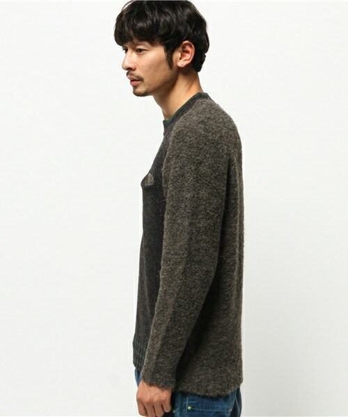 FRAPBOIS（フラボア）の「ブークレー（ニット/セーター・メンズ・オフホワイト/ベージュ系その他/チャコール・1/2）」の4枚目の写真