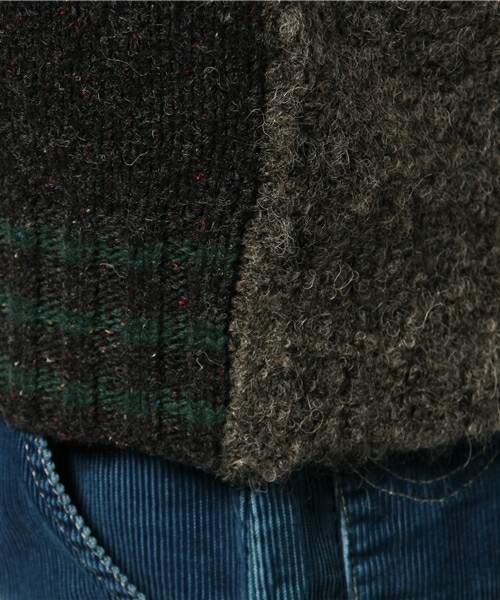 FRAPBOIS（フラボア）の「ブークレー（ニット/セーター・メンズ・オフホワイト/ベージュ系その他/チャコール・1/2）」の9枚目の写真