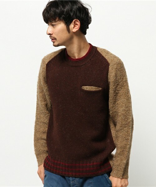 FRAPBOIS（フラボア）の「ブークレー（ニット/セーター・メンズ・オフホワイト/ベージュ系その他/チャコール・1/2）」の3枚目の写真