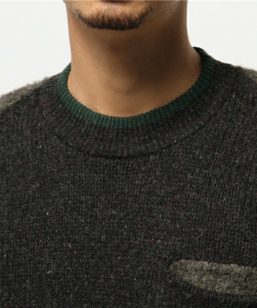 FRAPBOIS（フラボア）の「ブークレー（ニット/セーター・メンズ・オフホワイト/ベージュ系その他/チャコール・1/2）」の6枚目の写真