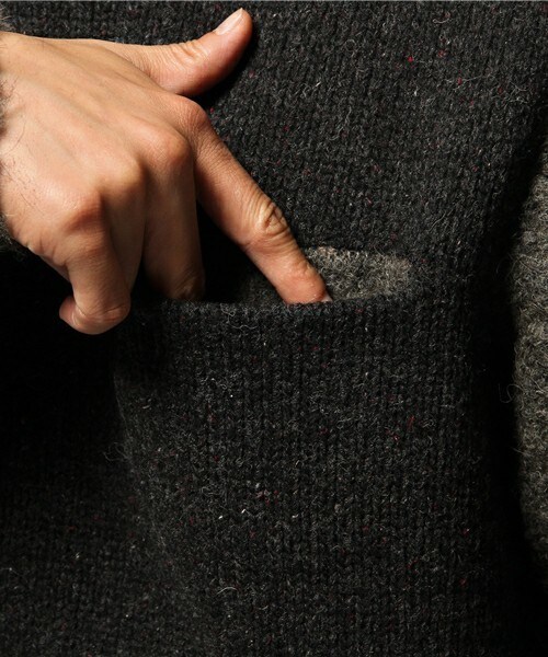 FRAPBOIS（フラボア）の「ブークレー（ニット/セーター・メンズ・オフホワイト/ベージュ系その他/チャコール・1/2）」の8枚目の写真