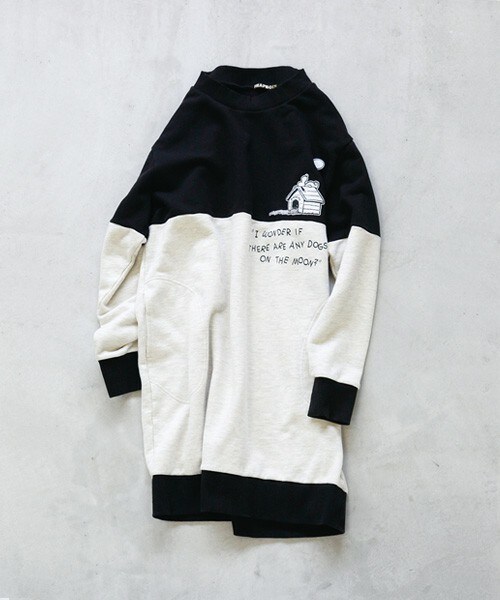 FRAPBOIS(フラボア)の「SNOOPYワンピ(ワンピース・レディース・ブラック/グレー・0/1)」の2枚目の写真