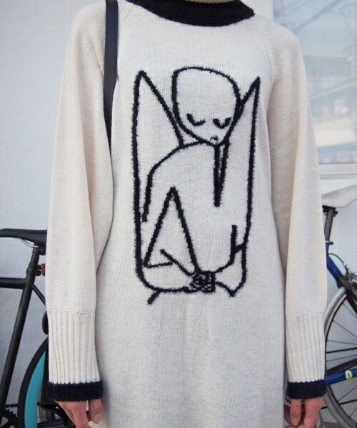 FRAPBOIS（フラボア）の「クレートリコ（ワンピース・レディース・オフホワイト/グレー/チャコールグレー・1）」の4枚目の写真