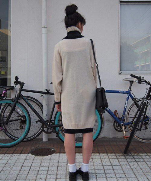 FRAPBOIS（フラボア）の「クレートリコ（ワンピース・レディース・オフホワイト/グレー/チャコールグレー・1）」の8枚目の写真