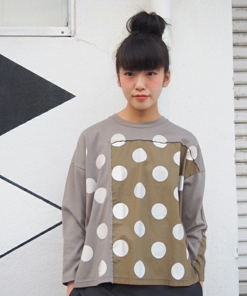 FRAPBOIS(フラボア)の「ドットパプロ(Tシャツ/カットソー・レディース・ブラック/ベージュ/カーキ・1)」の3枚目の写真