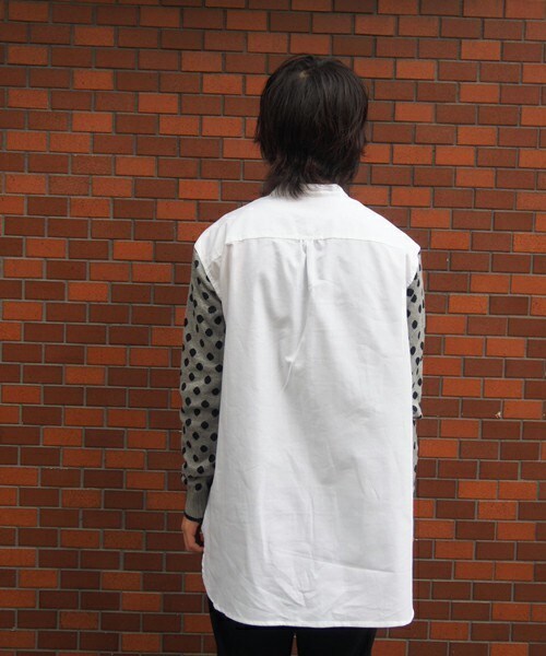 FRAPBOIS（フラボア）の「ジェームッシュ　ロング丈シャツ（シャツ/ブラウス・メンズ・ホワイト/ブラック・2/3）」の10枚目の写真
