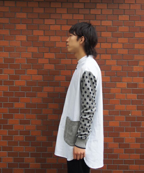 FRAPBOIS（フラボア）の「ジェームッシュ　ロング丈シャツ（シャツ/ブラウス・メンズ・ホワイト/ブラック・2/3）」の9枚目の写真