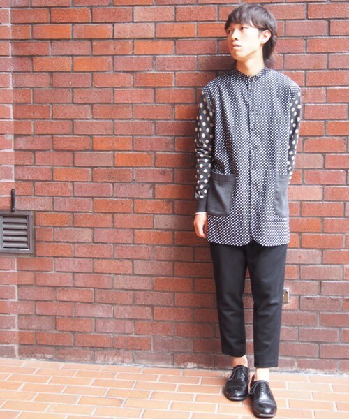 FRAPBOIS（フラボア）の「ジェームッシュ　ロング丈シャツ（シャツ/ブラウス・メンズ・ホワイト/ブラック・2/3）」の4枚目の写真