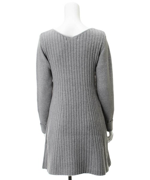 31 Sons de mode（トランテアン　ソン　ドゥ　モード）の「アンゴラタッチリブフレアニットワンピース（ワンピース/ドレス・レディース・ライトグレー/ピンク/キャメル・36）」の8枚目の写真