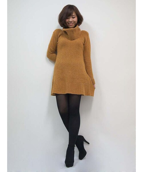 31 Sons de mode（トランテアン　ソン　ドゥ　モード）の「アンゴラタッチリブフレアニットワンピース（ワンピース/ドレス・レディース・ライトグレー/ピンク/キャメル・36）」の4枚目の写真