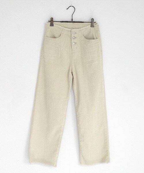 DHOLIC（ディーホリック）の「フリンジディテールクロップドストレートパンツ（その他パンツ・レディース・ディープブルーデニム/クリーム/ブラック/ベージュ・S/M/L）」の2枚目の写真