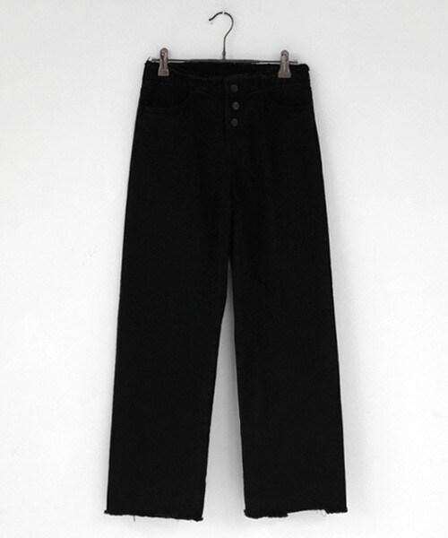 DHOLIC（ディーホリック）の「フリンジディテールクロップドストレートパンツ（その他パンツ・レディース・ディープブルーデニム/クリーム/ブラック/ベージュ・S/M/L）」の3枚目の写真