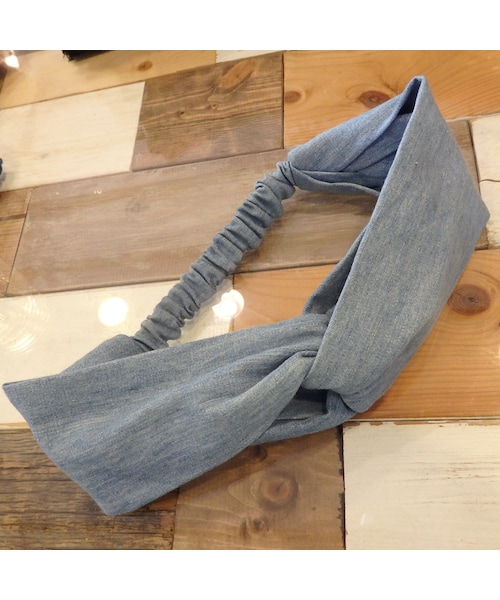 ＊handmade＊デニムクロスターバン Handmade（ハンドメイド）の「クロスターバン（コットンリネン