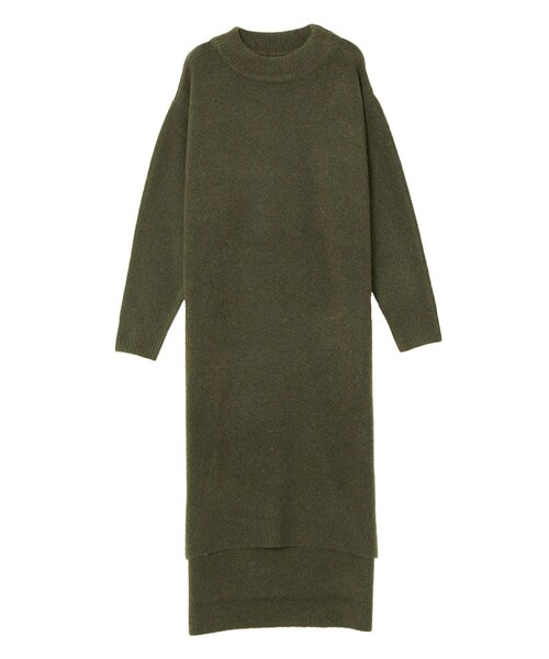 FLOVE（フローブ）の「ニットイレギュラーヘムワンピース（ワンピース/ドレス・レディース・グレー/ブラック/カーキ・F）」の3枚目の写真