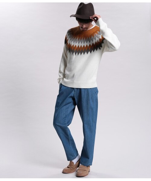 JUNRED（ジュンレッド）の「デニムワンタックワイドパンツ（パンツ・メンズ・ネイビー系/ブルー・S/M/L）」の11枚目の写真