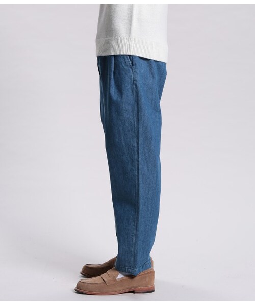 JUNRED（ジュンレッド）の「デニムワンタックワイドパンツ（パンツ・メンズ・ネイビー系/ブルー・S/M/L）」の4枚目の写真