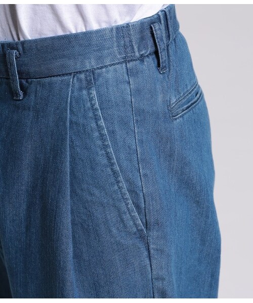 JUNRED（ジュンレッド）の「デニムワンタックワイドパンツ（パンツ・メンズ・ネイビー系/ブルー・S/M/L）」の7枚目の写真