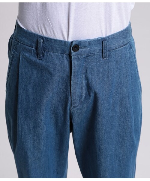 JUNRED（ジュンレッド）の「デニムワンタックワイドパンツ（パンツ・メンズ・ネイビー系/ブルー・S/M/L）」の6枚目の写真