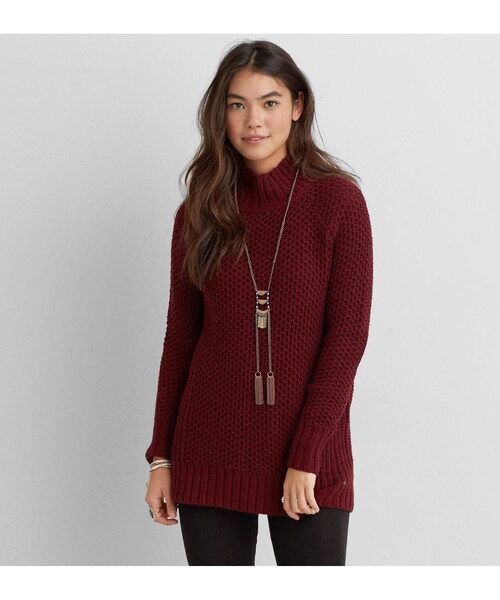 American Eagle（アメリカンイーグル）の「AEOキャビンジェギングセーター（ニット/セーター・レディース・チャコール/クリーム/バーガンディー/ゴールド・XXS/XS/S/M/L/XL）」の4枚目の写真