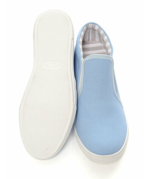 Re:EDIT（リエディ）の「8cmインヒールスリッポンスニーカー[CHICMUSE]（その他・レディース・ブラックPU/ホワイトPU/ブラック/ホワイト/ピンク/ブルー/イエロー/ネイビー/デニムネイビー/迷彩/ブラックレース/ホワイトレース/ピンクレース/ブルーレース/イエローレース/ストライプネイビー/マルチストライプブルー/迷彩×ブラック/ボーダー・XS/S/M/L/LL/3L）」の7枚目の写真