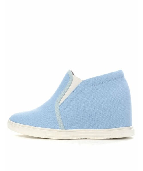 Re:EDIT（リエディ）の「8cmインヒールスリッポンスニーカー[CHICMUSE]（その他・レディース・ブラックPU/ホワイトPU/ブラック/ホワイト/ピンク/ブルー/イエロー/ネイビー/デニムネイビー/迷彩/ブラックレース/ホワイトレース/ピンクレース/ブルーレース/イエローレース/ストライプネイビー/マルチストライプブルー/迷彩×ブラック/ボーダー・XS/S/M/L/LL/3L）」の5枚目の写真