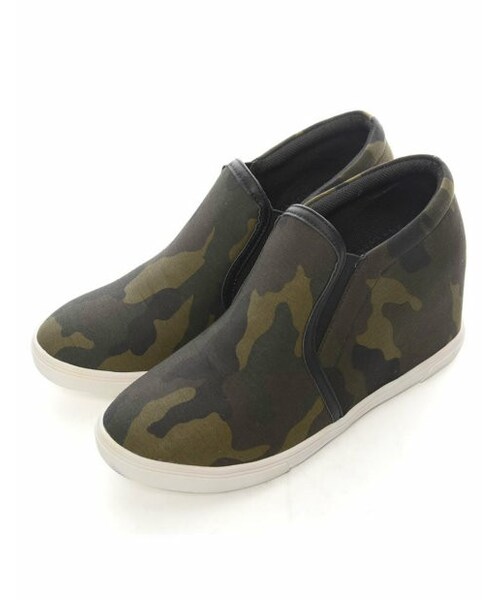 Re:EDIT（リエディ）の「8cmインヒールスリッポンスニーカー[CHICMUSE]（その他・レディース・ブラックPU/ホワイトPU/ブラック/ホワイト/ピンク/ブルー/イエロー/ネイビー/デニムネイビー/迷彩/ブラックレース/ホワイトレース/ピンクレース/ブルーレース/イエローレース/ストライプネイビー/マルチストライプブルー/迷彩×ブラック/ボーダー・XS/S/M/L/LL/3L）」の20枚目の写真