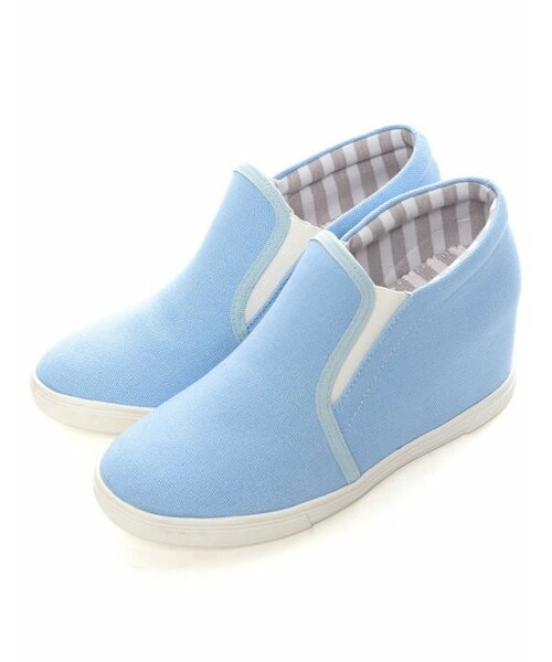 Re:EDIT（リエディ）の「8cmインヒールスリッポンスニーカー[CHICMUSE]（その他・レディース・ブラックPU/ホワイトPU/ブラック/ホワイト/ピンク/ブルー/イエロー/ネイビー/デニムネイビー/迷彩/ブラックレース/ホワイトレース/ピンクレース/ブルーレース/イエローレース/ストライプネイビー/マルチストライプブルー/迷彩×ブラック/ボーダー・XS/S/M/L/LL/3L）」の16枚目の写真