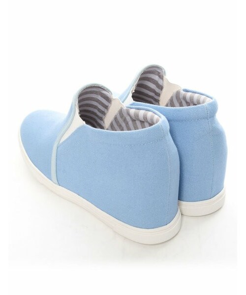 Re:EDIT（リエディ）の「8cmインヒールスリッポンスニーカー[CHICMUSE]（その他・レディース・ブラックPU/ホワイトPU/ブラック/ホワイト/ピンク/ブルー/イエロー/ネイビー/デニムネイビー/迷彩/ブラックレース/ホワイトレース/ピンクレース/ブルーレース/イエローレース/ストライプネイビー/マルチストライプブルー/迷彩×ブラック/ボーダー・XS/S/M/L/LL/3L）」の6枚目の写真