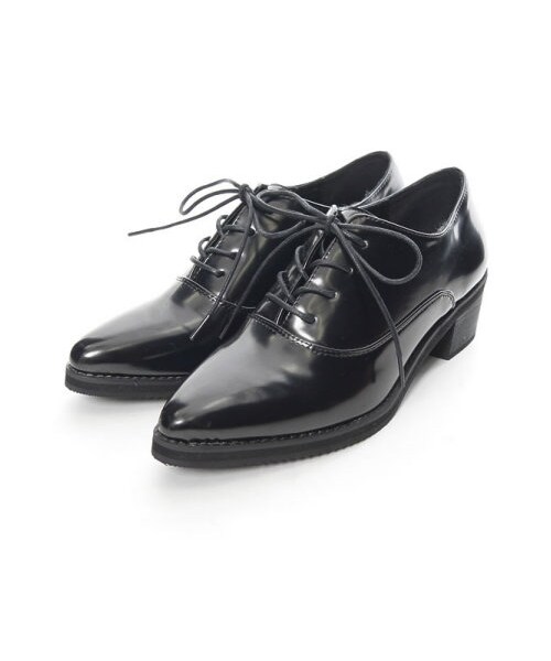Re:EDIT（リエディ）の「ポインテッドトゥレースアップパンプスシューズ（シューズ・レディース・ブラック/グリーン/ネイビー/バーガンディ/レオパード・S/M/L/LL）」の3枚目の写真