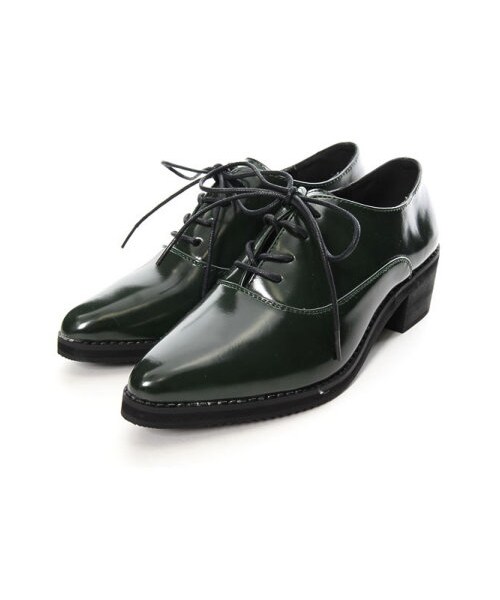 Re:EDIT（リエディ）の「ポインテッドトゥレースアップパンプスシューズ（シューズ・レディース・ブラック/グリーン/ネイビー/バーガンディ/レオパード・S/M/L/LL）」の4枚目の写真