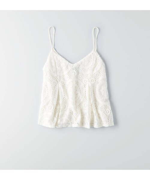 American Eagle(アメリカンイーグル)の「AEOレースキャミ(Tシャツ/カットソー・レディース・チョーク・XXS/XS/S/M/L/XL)」の1枚目の写真