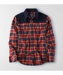 American Eagle | AEOパッチプラッドシャツ(シャツ/ブラウス)