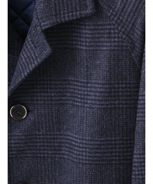 ABAHOUSE（アバハウス）の「Ballis メルトングレンチェック（ステンカラーコート・メンズ・モノクロ/ネイビー・2/3/4）」の11枚目の写真
