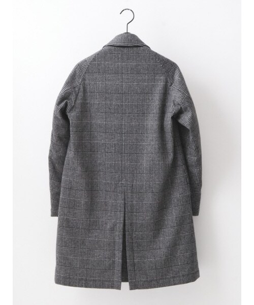 ABAHOUSE（アバハウス）の「Ballis メルトングレンチェック（ステンカラーコート・メンズ・モノクロ/ネイビー・2/3/4）」の4枚目の写真