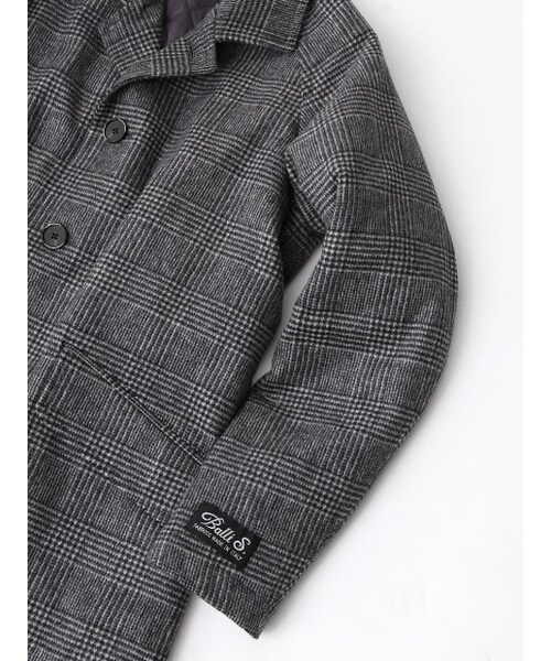 ABAHOUSE（アバハウス）の「Ballis メルトングレンチェック（ステンカラーコート・メンズ・モノクロ/ネイビー・2/3/4）」の8枚目の写真