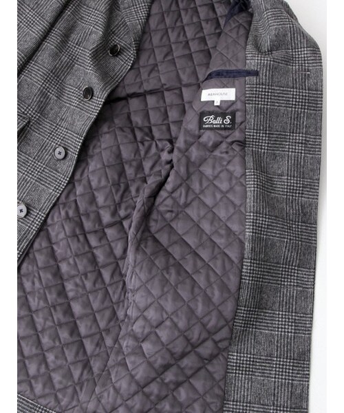 ABAHOUSE（アバハウス）の「Ballis メルトングレンチェック（ステンカラーコート・メンズ・モノクロ/ネイビー・2/3/4）」の9枚目の写真