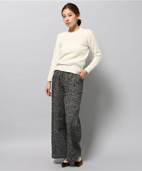 FREDY&GLOSTER（フレディアンドグロスター）の「カシミヤ混ラグランプルオーバーニット（ニット/セーター・レディース・ピンク/オフホワイト/ライトグレー・36/38）」の7枚目の写真