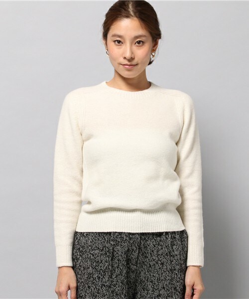 FREDY&GLOSTER（フレディアンドグロスター）の「カシミヤ混ラグランプルオーバーニット（ニット/セーター・レディース・ピンク/オフホワイト/ライトグレー・36/38）」の4枚目の写真